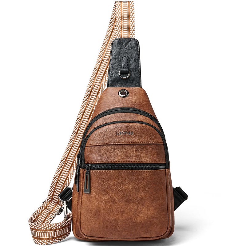LATMAP 7L Sling Bag For Women Faux Leather Anti Theft Small Casual Daypack Backpack Fanny Pack Crossbody Chest Bags Purse Waterproof - Image 1