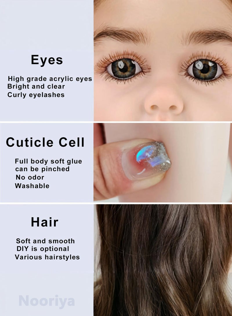 Reborn Baby Doll 24 Inch Realistic Newborn Silicone Doll with Clothes and Plush Toy - Image 4