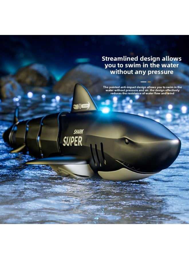 2.4g Simulation Electric Remote Control Shark Whale Crocodile Children's Charging Remote Control Boat Water Toys-Color:S801-2 Mechanical Golden Shark  - Image 3