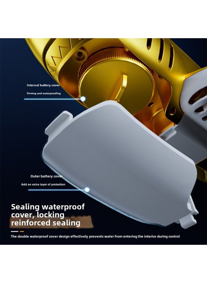 2.4g Simulation Electric Remote Control Shark Whale Crocodile Children's Charging Remote Control Boat Water Toys-Color:S801-2 Mechanical Golden Shark  - Image 4
