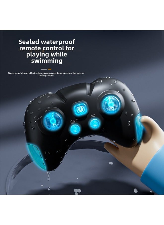 2.4g Simulation Electric Remote Control Shark Whale Crocodile Children's Charging Remote Control Boat Water Toys-Color:S801-2 Mechanical Golden Shark  - Image 5