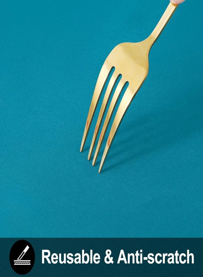 Smiry Rectangle Table Cloth 60x120 Inch, Waterproof Wipeable Vinyl Tablecloths Protector, Oil Spill Proof Plastic Table Cover for Dining, Picnic, Camping, Outdoor, Turquoise - Image 5