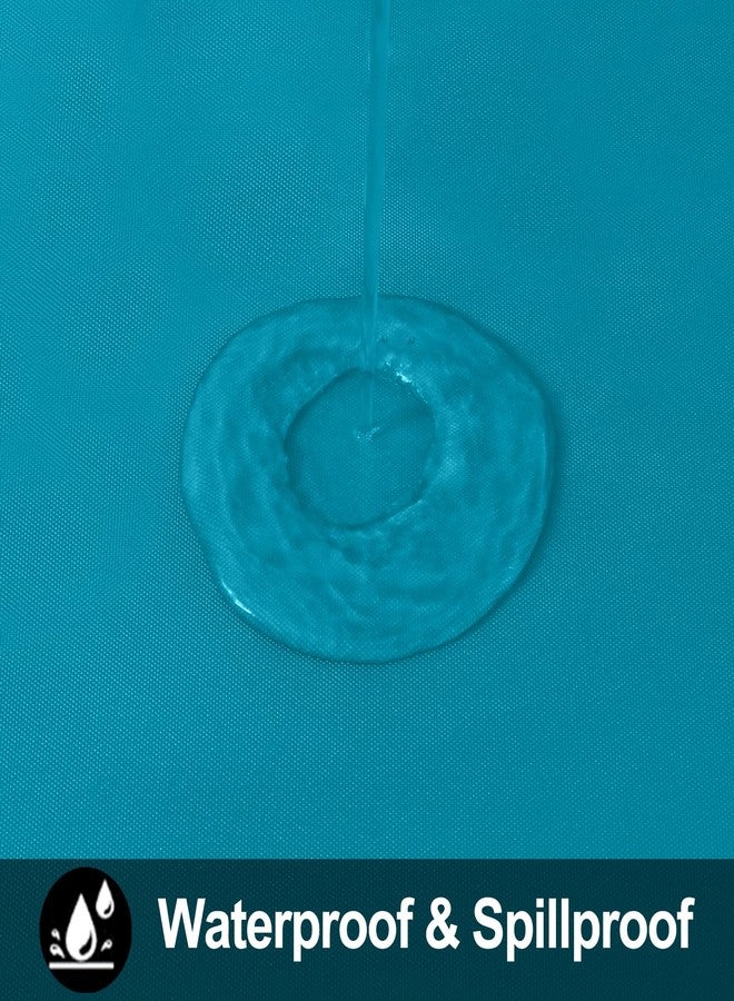 Smiry Rectangle Table Cloth 60x120 Inch, Waterproof Wipeable Vinyl Tablecloths Protector, Oil Spill Proof Plastic Table Cover for Dining, Picnic, Camping, Outdoor, Turquoise - Image 2