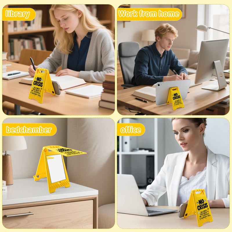 HRPHRP Office Decor Desk Accessories for Women - Gag Gifts for Men Office Decorations for Work, Unique Funny Desktop Decor Sign for Coworker Teammate Employee Boss(No Crisis Allowed This Week Sign) - Image 4