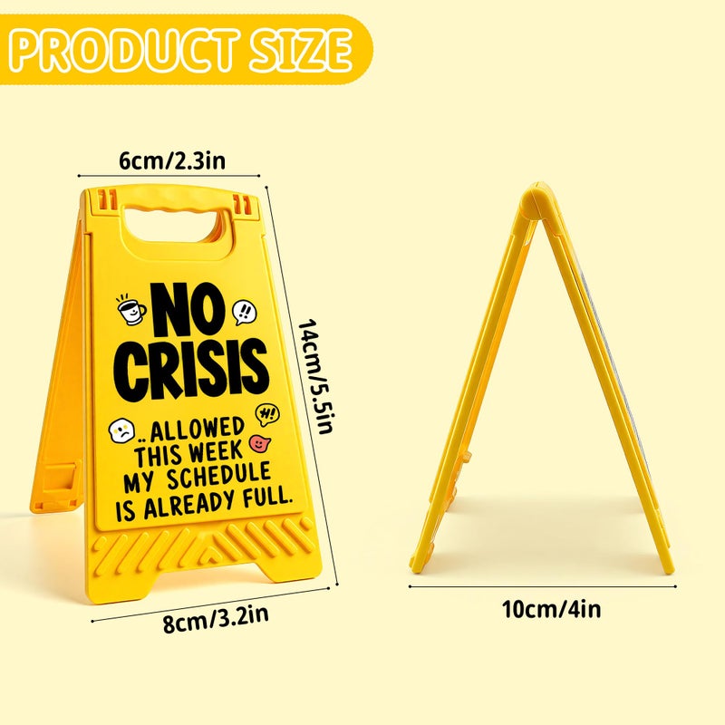 HRPHRP Office Decor Desk Accessories for Women - Gag Gifts for Men Office Decorations for Work, Unique Funny Desktop Decor Sign for Coworker Teammate Employee Boss(No Crisis Allowed This Week Sign) - Image 2