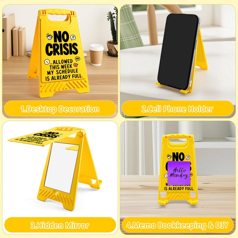 HRPHRP Office Decor Desk Accessories for Women - Gag Gifts for Men Office Decorations for Work, Unique Funny Desktop Decor Sign for Coworker Teammate Employee Boss(No Crisis Allowed This Week Sign) - Image 3