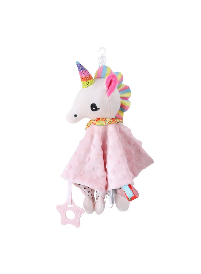 BBSKY Baby Amalette Animal Soothing Doll Baby Soothing Toy Doll Soothing Plush Toy Manufacturers-Color:Pink Unicorn-Height:28*28cm - Image 1