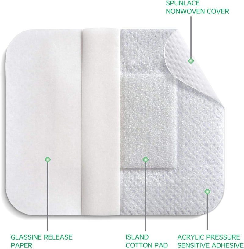 MEDRULL wound dressing, sterile, 6 x 7 cm, 75 pieces, individually packed, ultra pores, soft wound patch, strong bonding strength, protects against scratches in case of cuts - Image 2