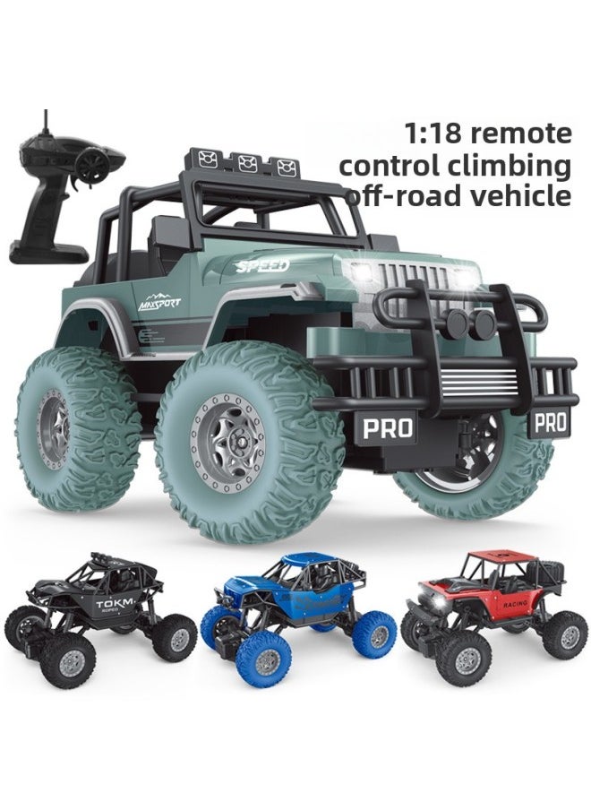 Generic - 1:18 Two-wheel Drive Alloy Remote Control Car Charging Wireless Four-way Climbing Off-road Electric Children's Model Toy-Color:6086 Red (alloy Car Shell With Lamp) - Image 1