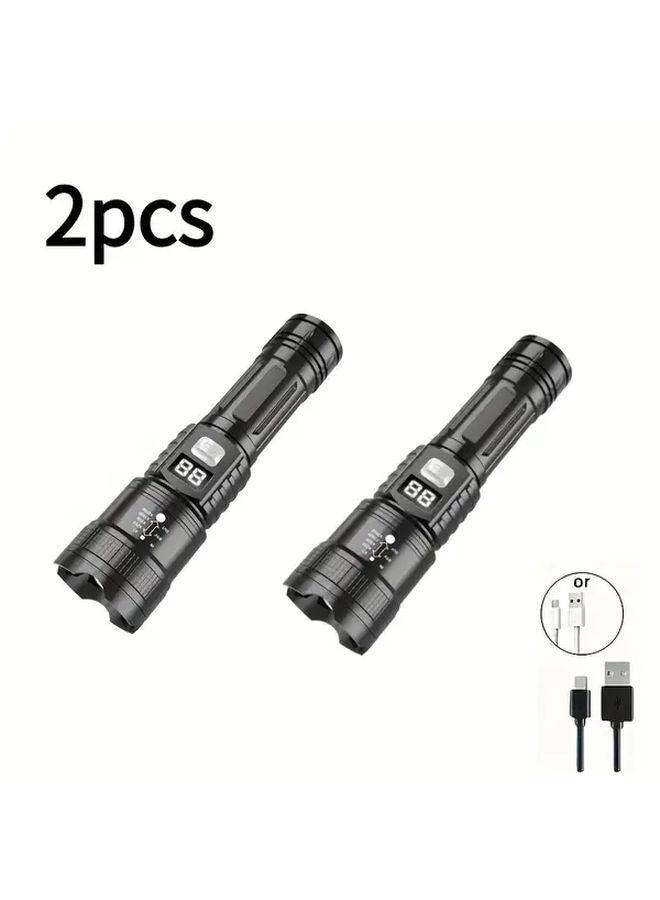 High Lumen LED Compact Mini Handheld Flashlight Model 6607 2PCS For Emergency Camping Outdoor - Image 1