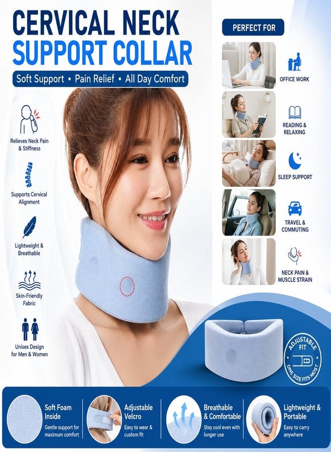 ZAPTVI PACK OF 1 Cervical Neck Support Collar for Pain Relief Soft Foam Adjustable Neck Brace for Men Women Lightweight Breathable Cervical Support Belt for Neck Stiffness Travel Office Daily Use - Image 5