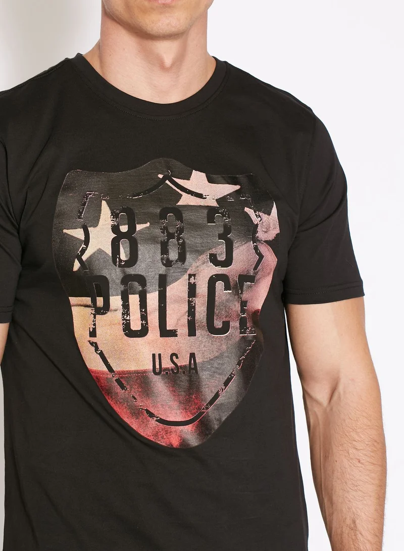 833 POLICE Flynn Logo Batch T-Shirt