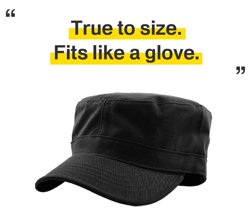 KBETHOS KBK-1464 BLK XL Cadet Army Cap Basic Everyday Military Style Hat (Now with STASH Pocket Version Available) - Image 3
