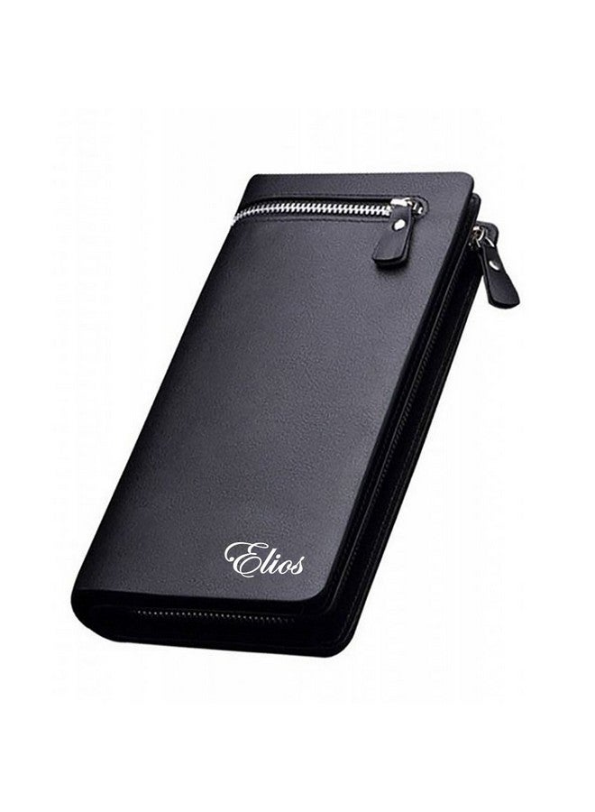 إليوس محفظة إيليوس الطويلة المصنوعة من الجلد الصناعي باللون الأسود للنساء (أسود) - Image 1