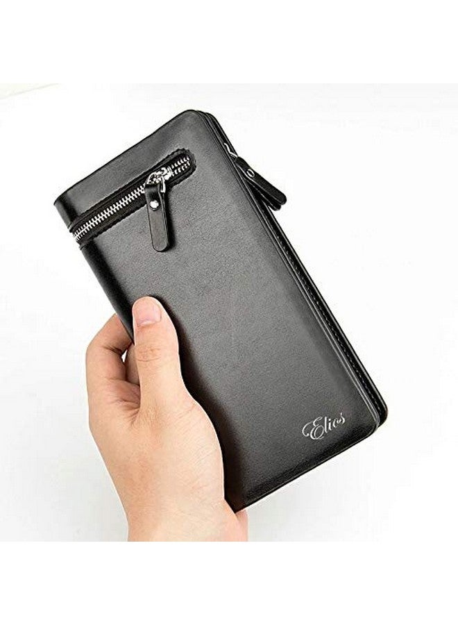 إليوس محفظة إيليوس الطويلة المصنوعة من الجلد الصناعي باللون الأسود للنساء (أسود) - Image 5