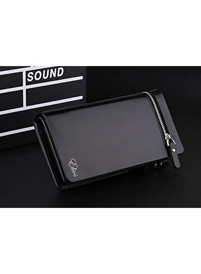 إليوس محفظة إيليوس الطويلة المصنوعة من الجلد الصناعي باللون الأسود للنساء (أسود) - Image 2