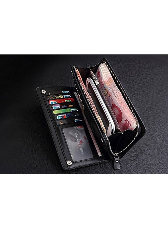 إليوس محفظة إيليوس الطويلة المصنوعة من الجلد الصناعي باللون الأسود للنساء (أسود) - Image 4