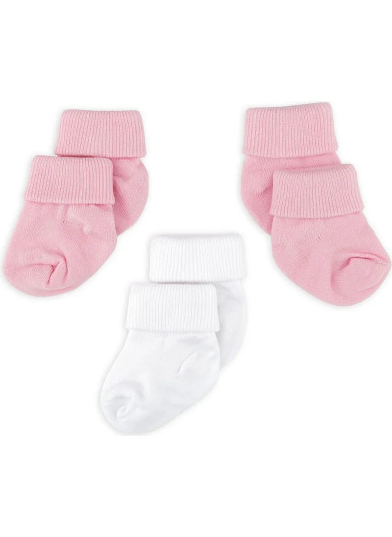 نوفيبيبي 3-Piece Bamboo Newborn Baby Socks Pinky