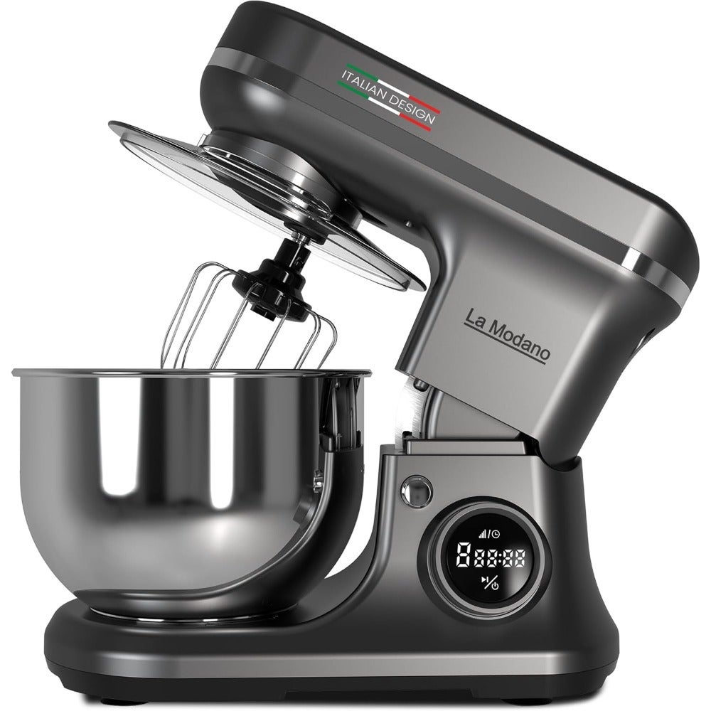 1000W Stand Mixer with 5L Stainless Steel Bowl, 8-Speed Digital Control, LED Timer, Safety Lock, Dough and Egg Whisking in 3 Minutes, IC-Controlled Motor with Hall Sensor for Stability and Long Life