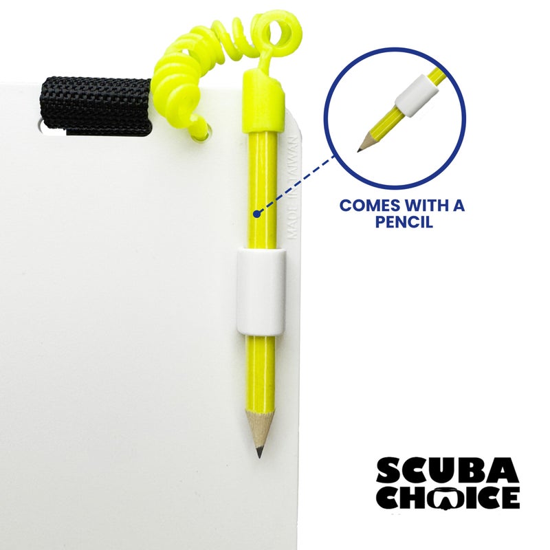 Scuba Choice 6" x 4" Diving Slate with Clip & Graphite Pencil – Waterproof Reusable Underwater Writing Pad for Scuba Diving, Snorkeling, Freediving and Diving Lessons - Image 3