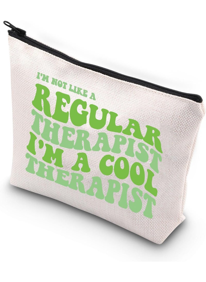 WCGXKO - WCGXKO Therapy Gift Trendy Therapy Gift Counseling Gift I'm A Cool Therapist Zipper Pouch Makeup Bag (COOL THERAPIST) - Image 1