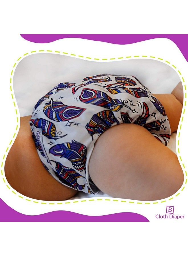BEMBIKA Cloth Diapers For Babies Washable Reusable Adjustable Sizes (Pack Of 3 Combo) (3 Dry Feel Inserts Included) 3F - Image 4