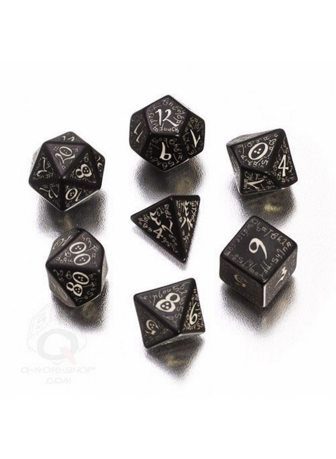 Q WORKSHOP Elvish Dice Black/Glow-in-the-Dark (7) Board Game - Image 3