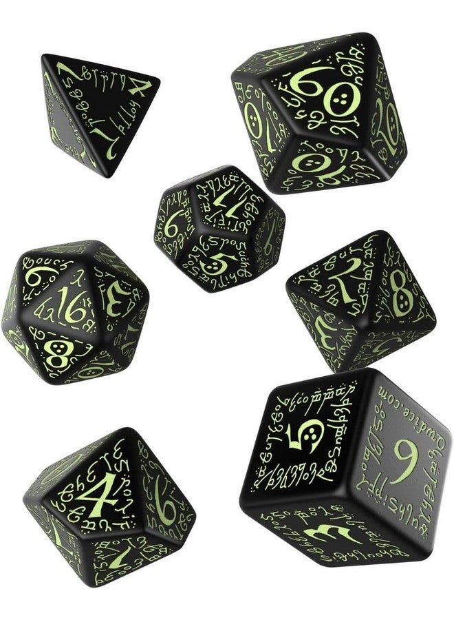 Q WORKSHOP Elvish Dice Black/Glow-in-the-Dark (7) Board Game - Image 2