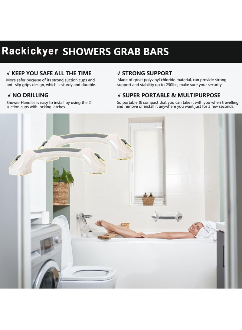 Barakah Shower Grab Bars for Bathtubs and Showers, 1 Pack, 15 Inch Strong Suction Anti-Slip Handle, Safety Grab Bar for Seniors, Elderly Bathroom Support with Indicators - Image 5