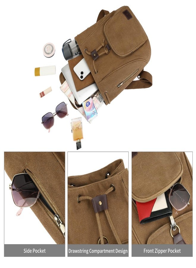 GAEKEAO Backpack Purse for Women Canvas Fashion Backpacks Outdoor Casual Daypack Multipurpose Shoulder Bag Work Shopping Sports Travel (Coffee) - Image 5
