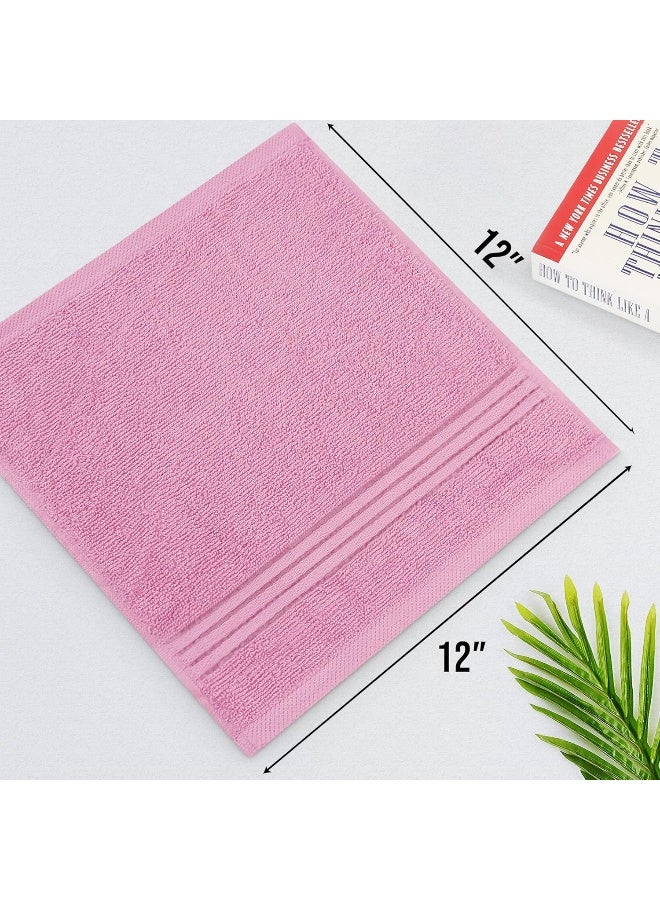 Utopia Towels 12 Pack Premium Wash Cloths Set (12 x 12 Inches) 100% Cotton Ring Spun, Highly Absorbent and Soft Feel Washcloths for Bathroom, Spa, Gym, and Face Towel (Pink) - Image 3