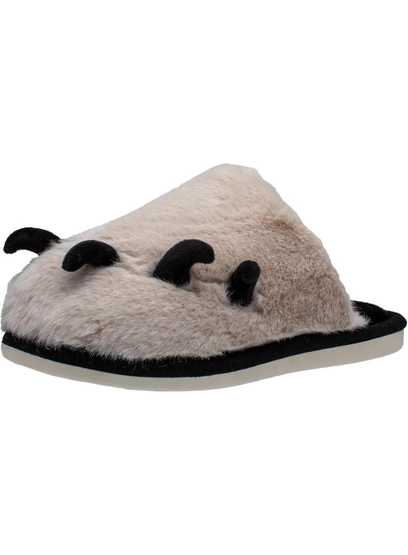 Lucky Kids Winter House Slippers for Kids with Cute Animal Paw Design Comfy Home Furry Slippers for Kids