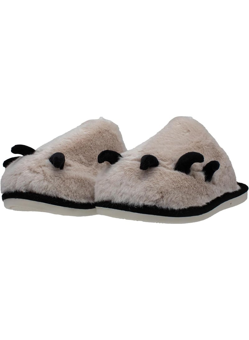 Lucky Kids Winter House Slippers for Kids with Cute Animal Paw Design Comfy Home Furry Slippers for Kids