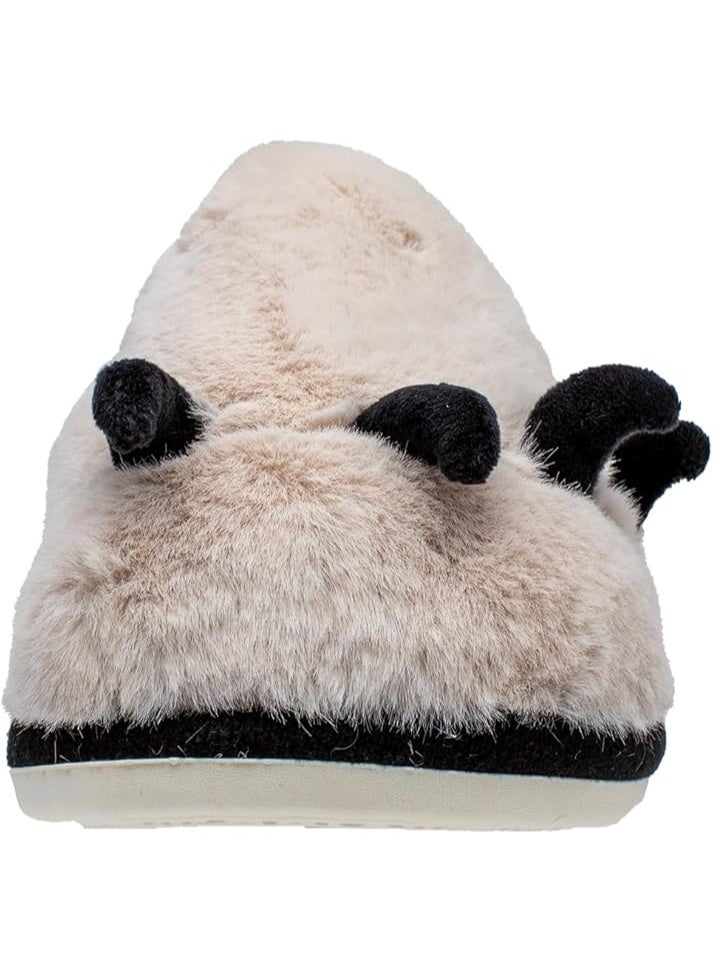 Lucky Kids Winter House Slippers for Kids with Cute Animal Paw Design Comfy Home Furry Slippers for Kids