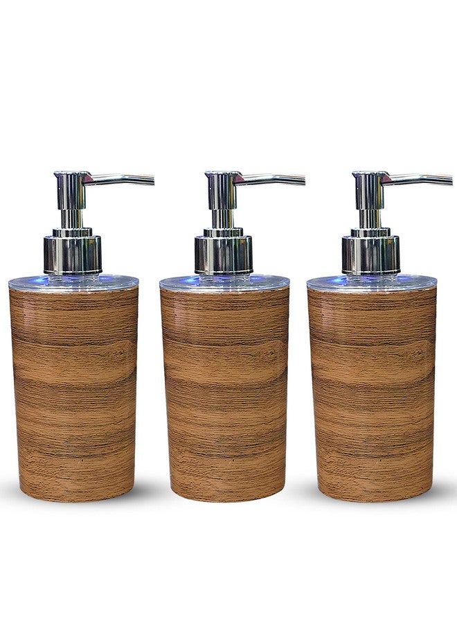 Shenron Brown Liquid Soap Dispenser for Wash Basin & Bathroom, Empty Refillable Handwash Bottle with Pump, Unbreakable Plastic Body for Household use (Set of 3) - Image 1