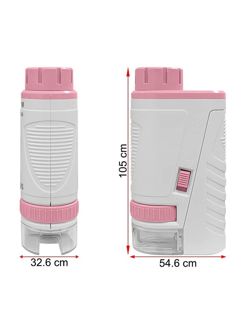 نيبمينينت Microscope for Children Portable Kids 60-160x LED Lighted Pocket Toy Handheld With Phone Holder (Batteries Not Included) - Image 2