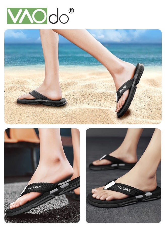 VAOdo - Men'S Non-slip Flip Flops Outdoor Leisure Beach Flip Flops Soft and Comfortable Non-slip PVC Bottom Slippers - Image 1