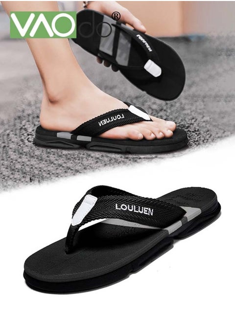 Men'S Non-slip Flip Flops Outdoor Leisure Beach Flip Flops Soft and Comfortable Non-slip PVC Bottom Slippers