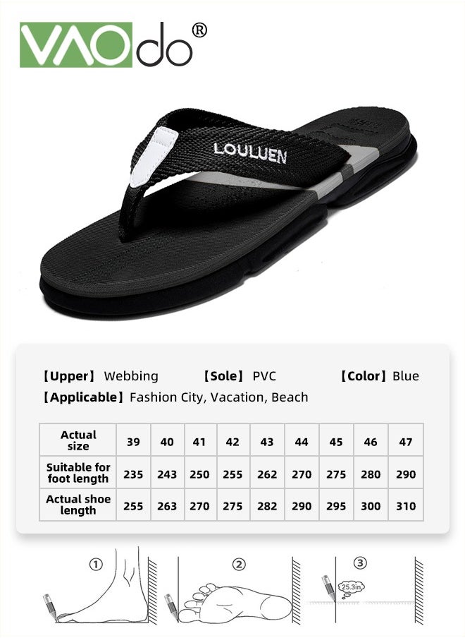 VAOdo - Men'S Non-slip Flip Flops Outdoor Leisure Beach Flip Flops Soft and Comfortable Non-slip PVC Bottom Slippers - Image 1