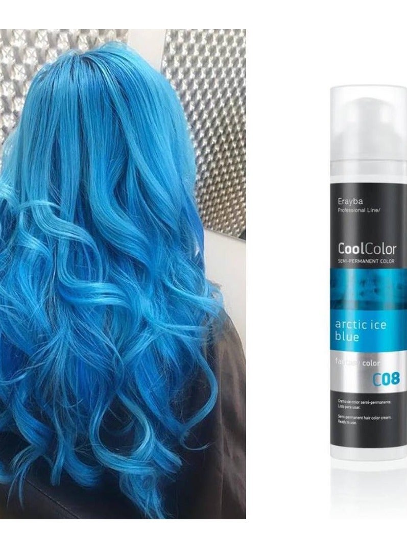 Erayba Cool Color Temporary Hair Dye100ml C08 Blue Color - Image 4