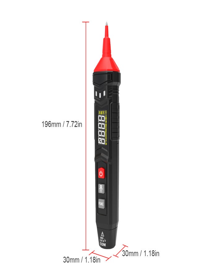 هابوتيست جهاز قياس متعدد رقمي محمول ذكي من نوع القلم HABOTEST HT121، مزود بشاشة LCD لعرض القيمة الفعّالة الحقيقية (True RMS)، ودقة قياس تصل إلى 4000 عدّة، وجهاز قياس متعدد الاستخدامات، وجهاز اختبار الفولتميتر، وجهاز اختبار الجهد المستمر/المتردد، وجهاز اختبار المقاومة، وجهاز اختبار السعة، وجهاز اختبار التردد. - Image 5