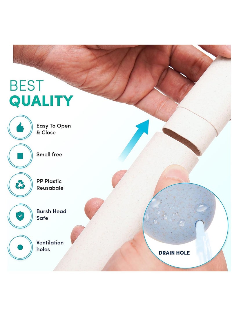 GoodTool 4 Piece Travel Toothbrush Case Portable Toothbrush Storage Cases Toothbrushes Cover Case Container for Daily Life School Outgoing Hiking Camping - Image 2