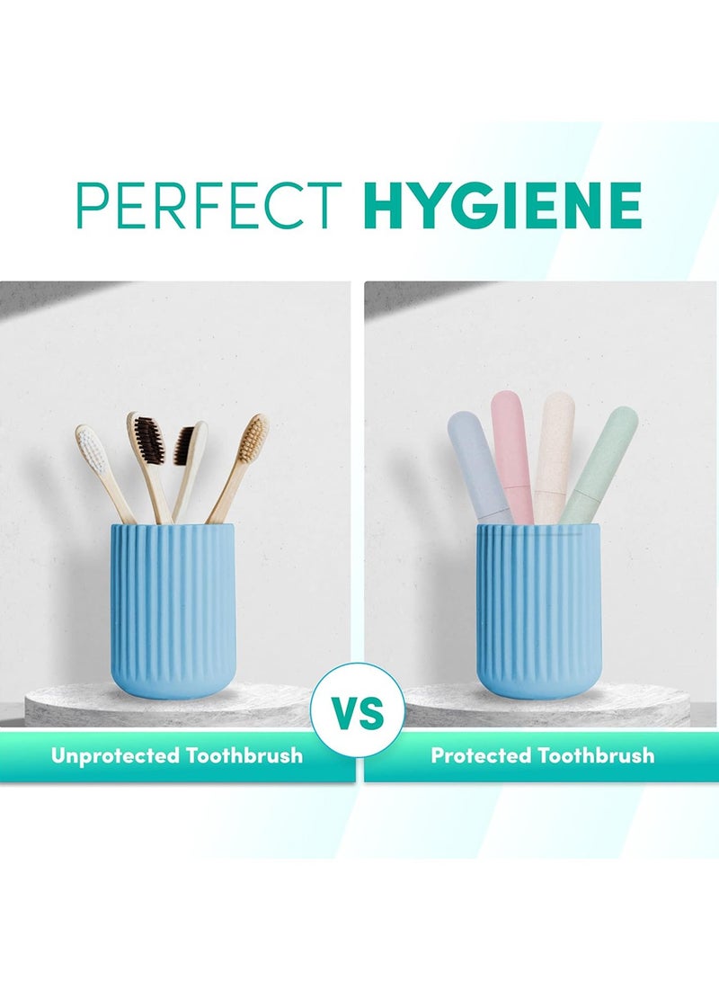 GoodTool 4 Piece Travel Toothbrush Case Portable Toothbrush Storage Cases Toothbrushes Cover Case Container for Daily Life School Outgoing Hiking Camping - Image 3