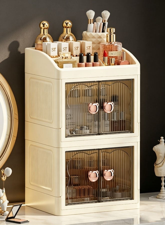 Lasola Cosmetic Storage Box,Large Makeup Organizer, Perfume Organizer with Large Drawers Countertop Organizer,Large storage cabinet with Drawers Skincare Organizers Vanity Holder for Brushes, Lotions, Lipstick, Perfume - Image 1