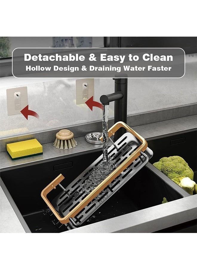 Y&D Adhesive Shower Caddy, 2 Pack Organizer Shelf No Drilling Bathroom Basket Rustproof & Waterproof Holder Rack with Towel Bar and Hooks for Bathroom, Kitchen  - Image 5