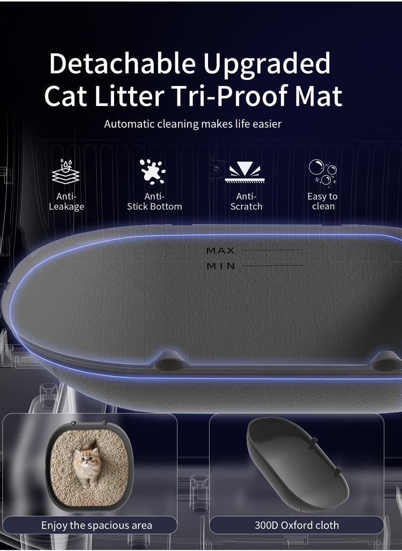 Generic - Smart Cat Litter Box Self Cleaning with Stairs,100L Automatic Litter Box Can be Used for 14 Days,10 Safety Sensor Radars/Advanced Odor Control/APP-WiFi-Control-White - Image 1