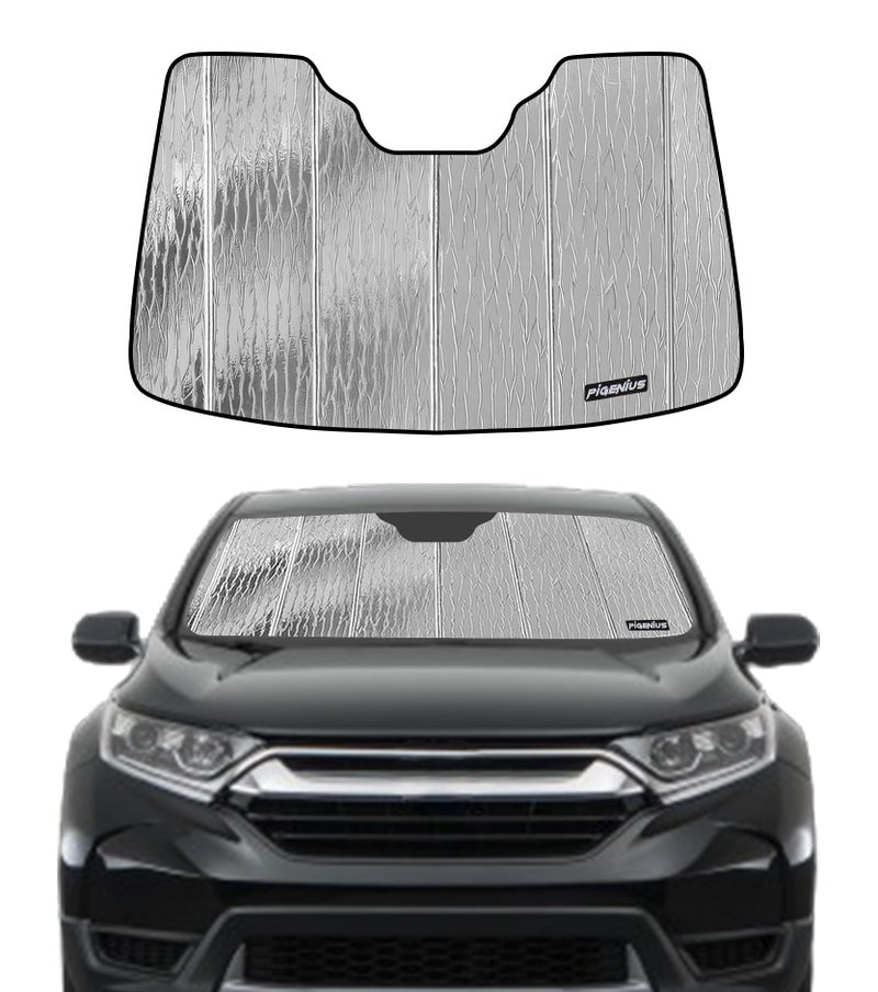 Pigenius Windshield Sun Shade for Honda CRV 20172022Front Window Sunshade Shield2in1 Reflective Sun ShadeSilver for Summer Black for Winter