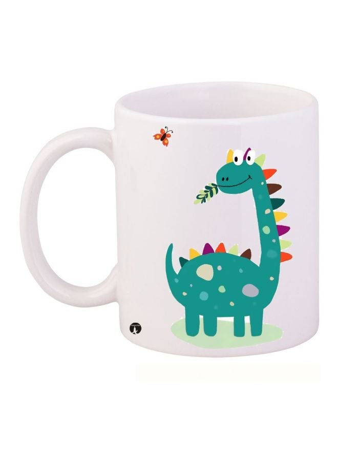 Dinosaur Printed Coffee Mug White/Blue/Red 11ounce