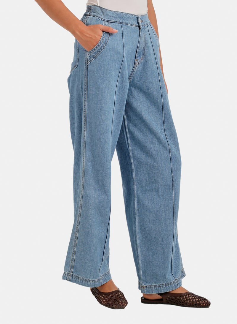 Carina Front-Seam Denim Pants - Image 2