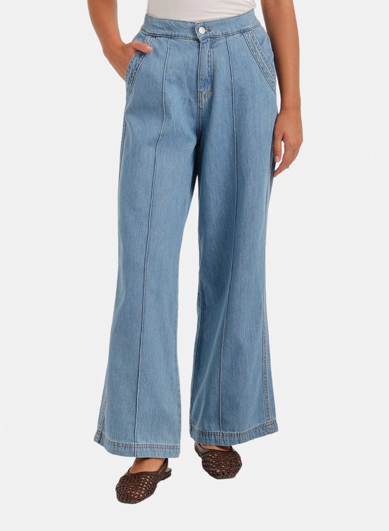 Carina Front-Seam Denim Pants - Image 1